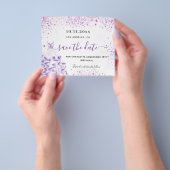 Verjaardagsfeestje witte viooltje budget bespaar d flyer (Hand)