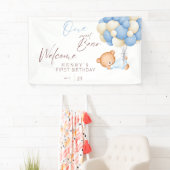 Verjaardagsfeestje Woodland Beer Jongen 1 Jaar Spandoek (Insitu)