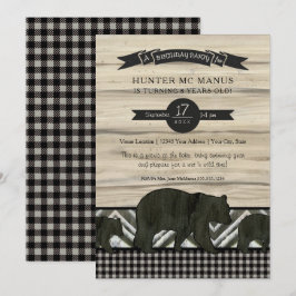 Verjaardagsfeestje Woodland Forest Beer rustieke P Kaart