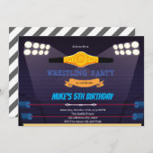 Verjaardagsfeestje worstelthema Uitnodiging (Voorkant / Achterkant)