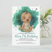 Verjaardagsfeestje Yoga voor Kinderen Uitnodiging (Staand voorkant)