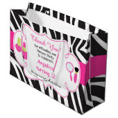 verjaardagsfeestje Zebra print Pamper party Dankuw Groot Cadeauzakje (Voorkant Gekanteld)