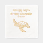 Verjaardagsfeestje zeeschildpad vieren #7 naam dat folie servetten (Voorkant)