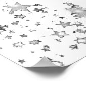 Verjaardagsfeestje zilveren sterren foto diamanten poster (Hoek)