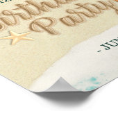 Verjaardagsfeestje Zomer Strand Zeester Zee Welkom Poster (Hoek)