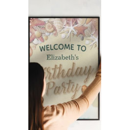 Verjaardagsfeestje Zomer Strand Zeester Zee Welkom Poster