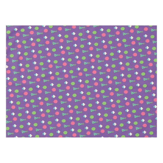 Verjaardagsfeestjes, petten en cupcakes tafelkleed (Voorkant (Horizontaal))