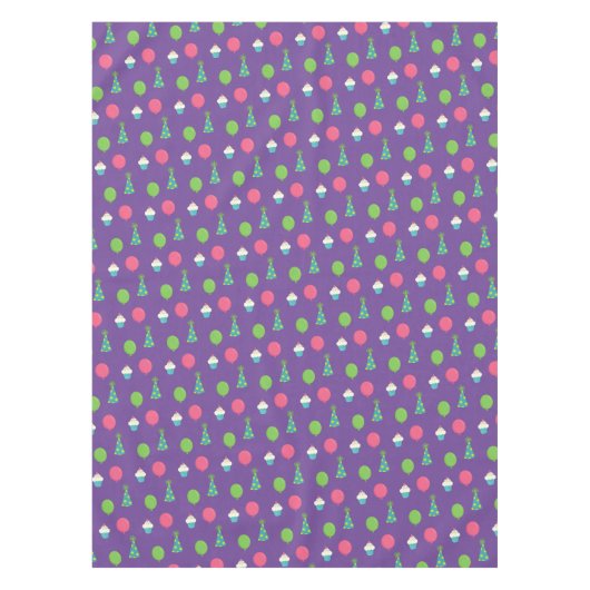 Verjaardagsfeestjes, petten en cupcakes tafelkleed (Voorkant)