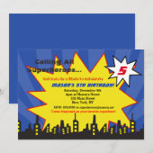 Verjaardagsfeestjes voor superhelden Jongens Kaart (Voorkant / Achterkant)