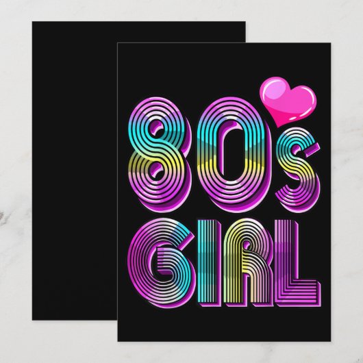 Verjaardagsfeestjurk voor meisje jaren 80 Retro Vi Kaart (Voorkant / Achterkant)