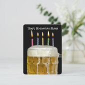 Verjaardagsfeestkaars in bier kaart (Staand voorkant)