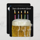 Verjaardagsfeestkaars in bier kaart (Voorkant / Achterkant)