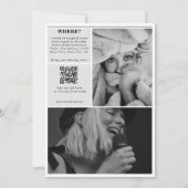 Verjaardagsfeestkrant Fun Black & White Foto Kaart (Achterkant)