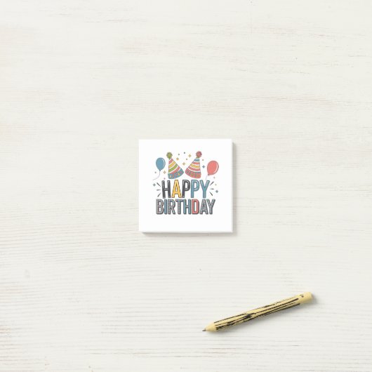 Verjaardagsfeestmutsen Post-it® Notes (Op bureau)