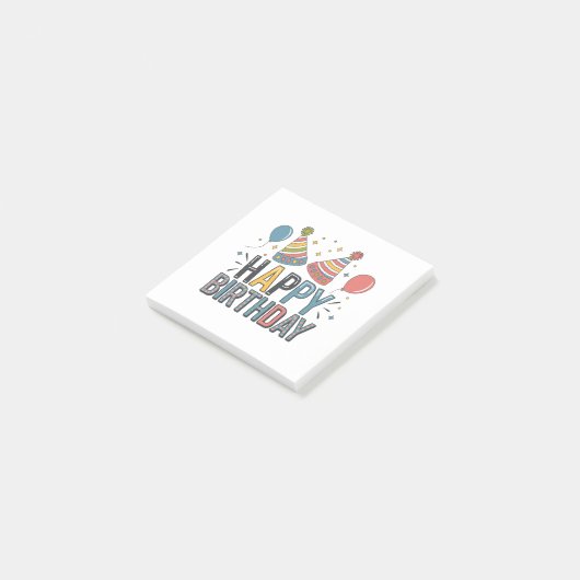 Verjaardagsfeestmutsen Post-it® Notes (Schuin)