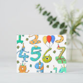 Verjaardagsfeestnummers Briefkaart (Staand voorkant)