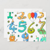 Verjaardagsfeestnummers Briefkaart (Voorkant / Achterkant)