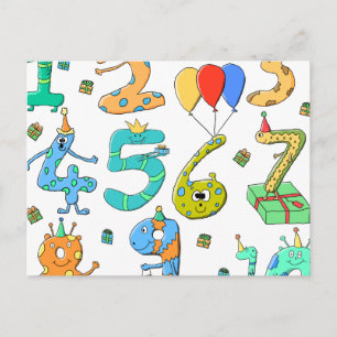 Verjaardagsfeestnummers Briefkaart