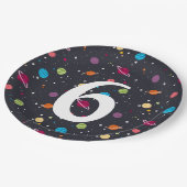 Verjaardagsfeestplaneten en sterren papieren bordje (Gekanteld)