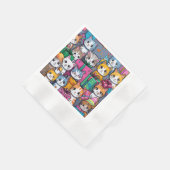 Verjaardagsfeestservetten met cadeaus en kittens servet (Hoek)