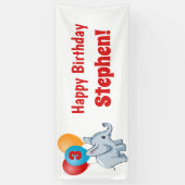 Verjaardagsfeestservetten voor kinderen Olifant Fe Spandoek (Verticaal)