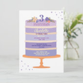 Verjaardagsfeesttaart Paarse Nodig Elke Leeftijd 1 Kaart (Staand voorkant)