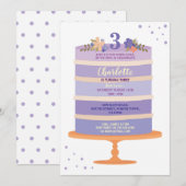 Verjaardagsfeesttaart Paarse Nodig Elke Leeftijd 1 Kaart (Voorkant / Achterkant)