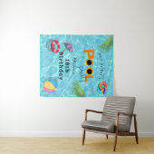 Verjaardagsfeestthema zwembad wandkleed (In Situ (horizontaal))