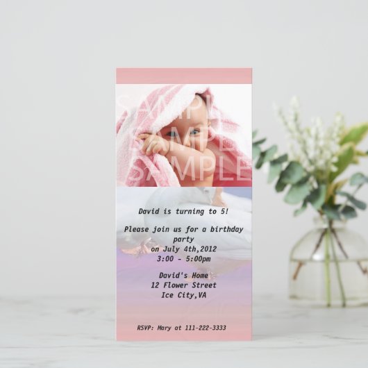 verjaardagsfeestuitnodiging (Staand voorkant)