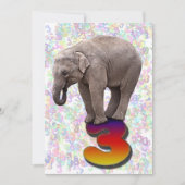 Verjaardagsfeestuitnodiging 3, met gelukkige olifa kaart (Voorkant)