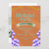 verjaardagsfeestuitnodiging aankondiging (Voorkant / Achterkant)