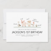 Verjaardagsfeestuitnodiging - Boerderij Dierenthem Kaart (Voorkant)