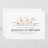 Verjaardagsfeestuitnodiging - Boerderij Dierenthem Kaart (Voorkant / Achterkant)