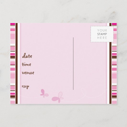 VERJAARDAGSFEESTUITNODIGING:: Grace - girl Uitnodiging Briefkaart (Achterkant)