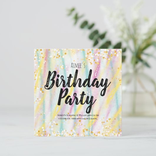 verjaardagsfeestuitnodiging kaart (Staand voorkant)