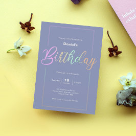 Verjaardagsfeestuitnodiging Kaart | Regenboogkleur