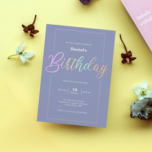 Verjaardagsfeestuitnodiging Kaart | Regenboogkleur