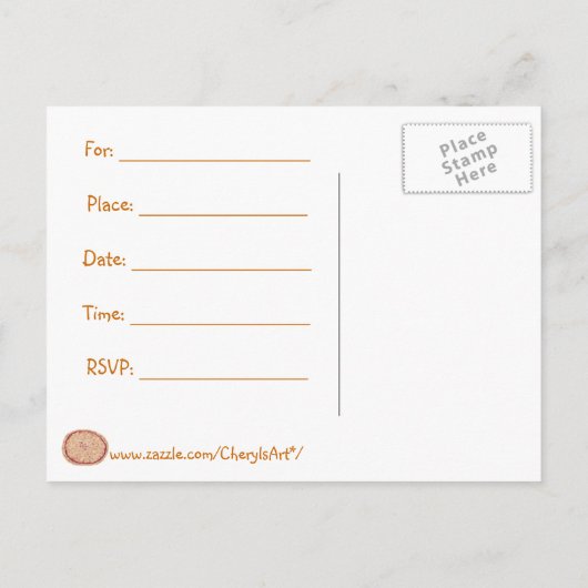 Verjaardagsfeestuitnodiging, pizza briefkaarten (Achterkant)