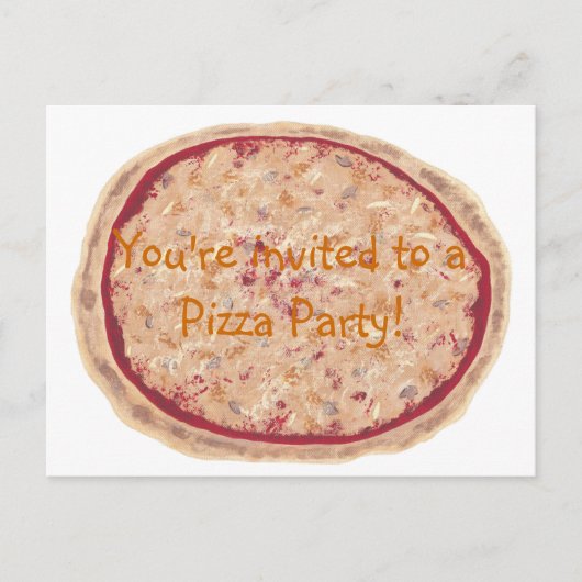 Verjaardagsfeestuitnodiging, pizza briefkaarten (Voorkant)