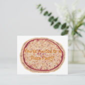 Verjaardagsfeestuitnodiging, pizza briefkaarten (Staand voorkant)