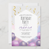 Verjaardagsfeestuitnodiging Sjabloon met ballonnen Kaart (Voorkant)