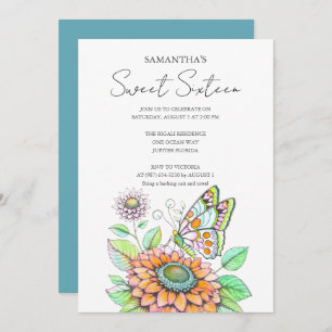 Verjaardagsfeestvlinder thema kaart