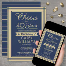 Verjaardagsfelicitaties Downloadbaar Navyblauw & G