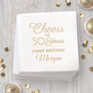 Verjaardagsfelicitaties Elegant Klassiek Schrift E Folie Servetten