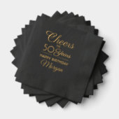 Verjaardagsfelicitaties Elegant Script Echte Folie Servetten (Insitu (Gestapeld))