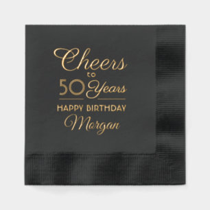 Verjaardagsfelicitaties Elegant Script Echte Folie Servetten