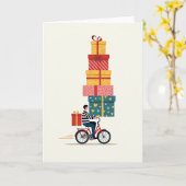 Verjaardagsfiets Cadeau Kaart (Gele Bloem)
