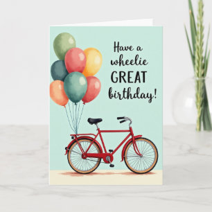 Verjaardagsfietsballonnenkaart Kaart