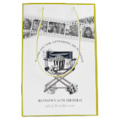 Verjaardagsfilm Night Zwart Wit Custom Medium Cadeauzakje (Voorkant)