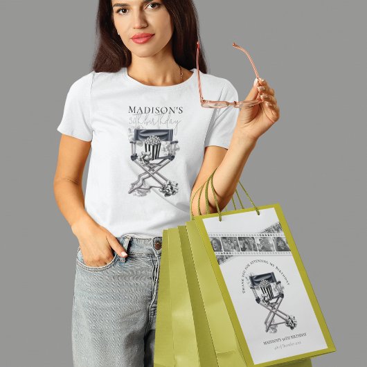 Verjaardagsfilm Night Zwart Wit Custom Medium Cadeauzakje